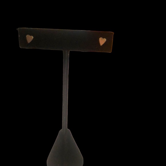 Sterling Silver 925 Tiny Heart Stud Earrings - Picture 5 of 7